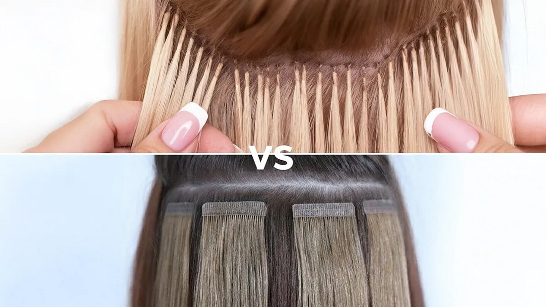 Comparatif entre extensions à la kératine et extensions adhésives Carthair – différences de fixation et de rendu.