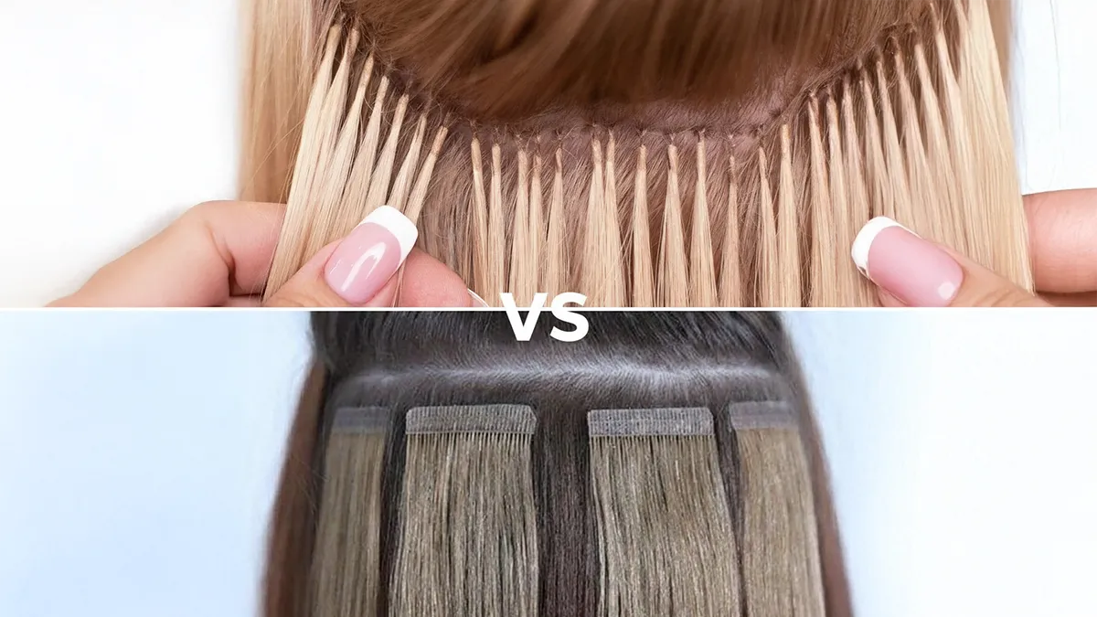 Comparatif entre extensions à la kératine et extensions adhésives Carthair – différences de fixation et de rendu.