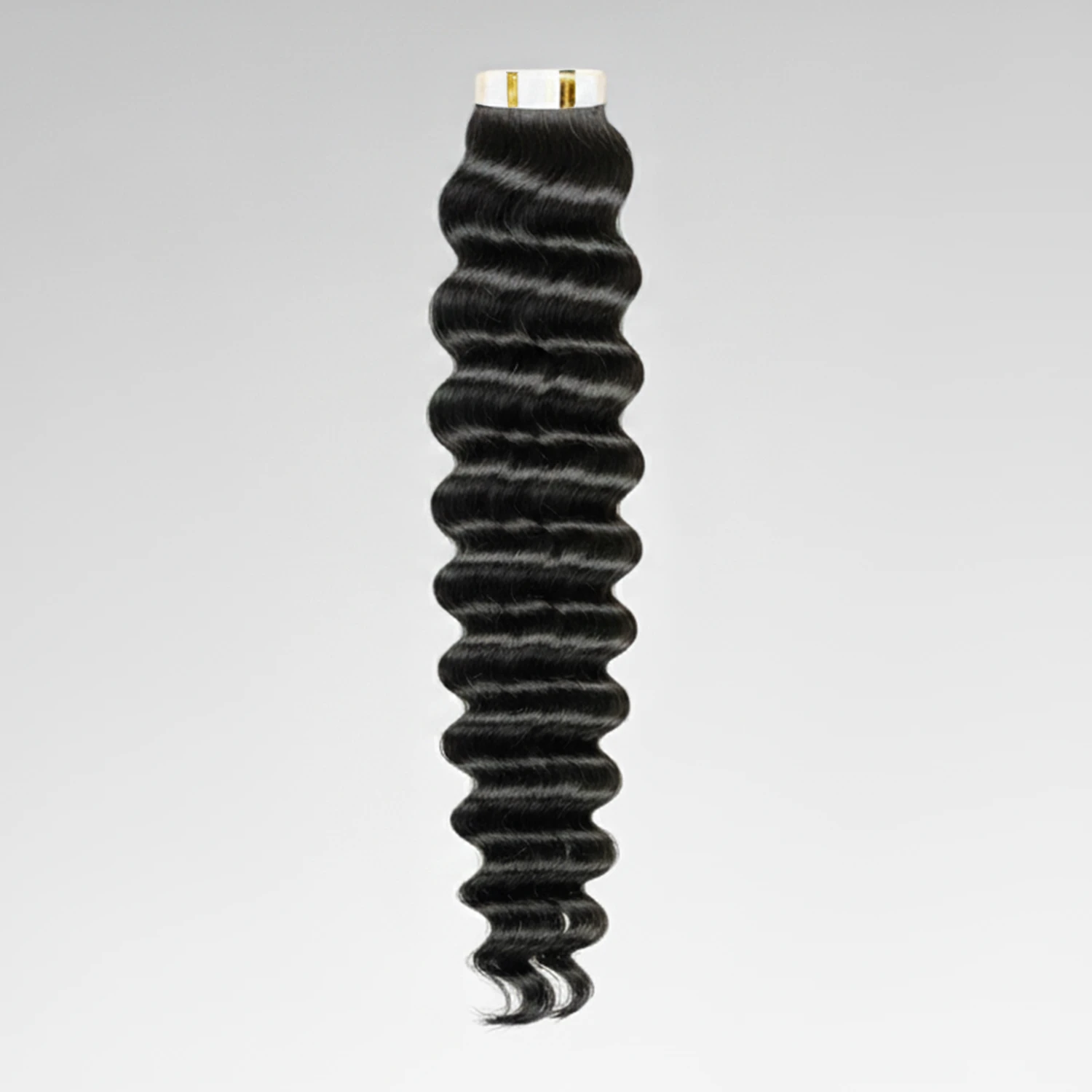 Extensions adhésives Deep Wave Virgin Hair 12A – boucles profondes et définies, volume intense et tenue durable.