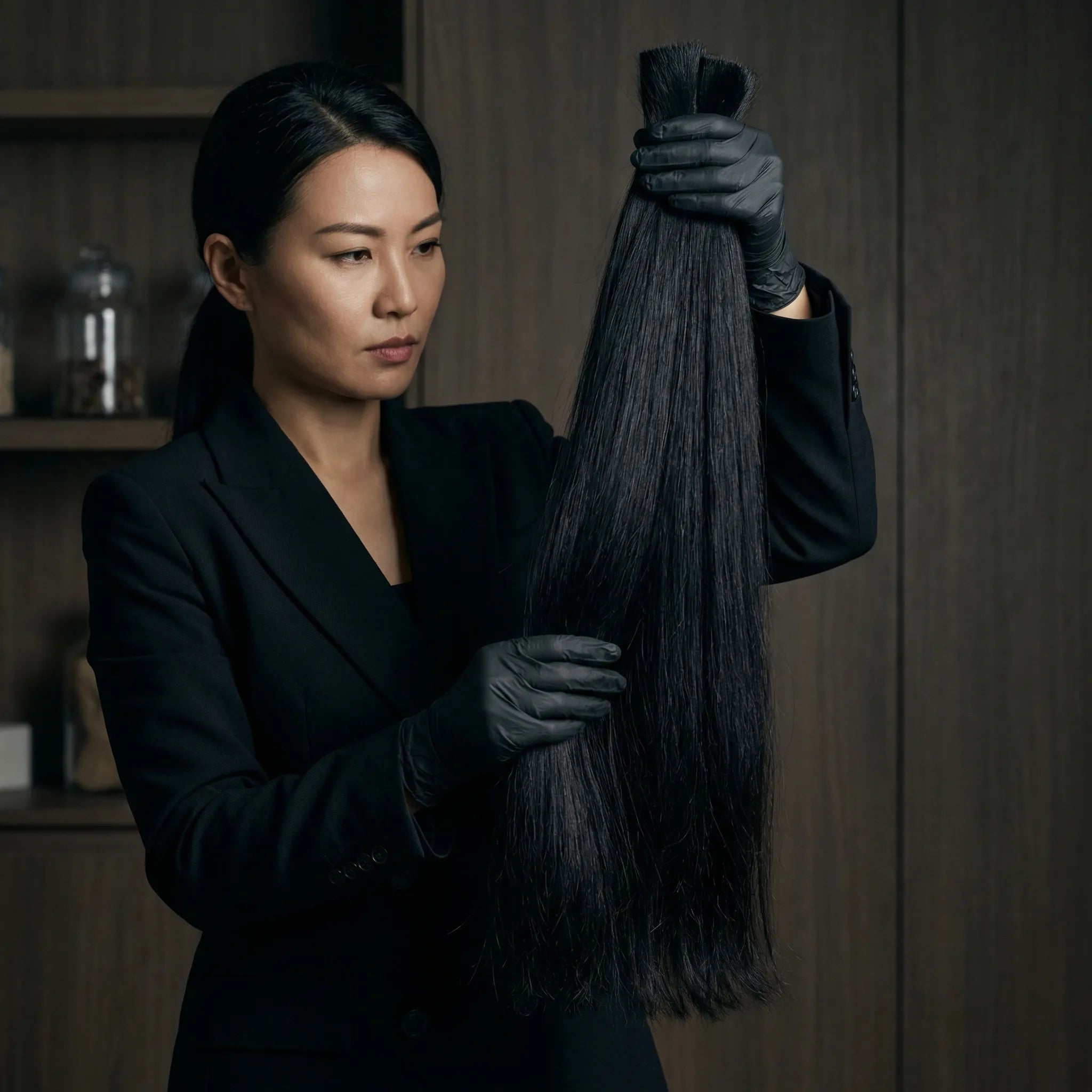Inspection qualité d’une mèche Raw Hair noir Single Donor haute densité – sélection rigoureuse Carthair