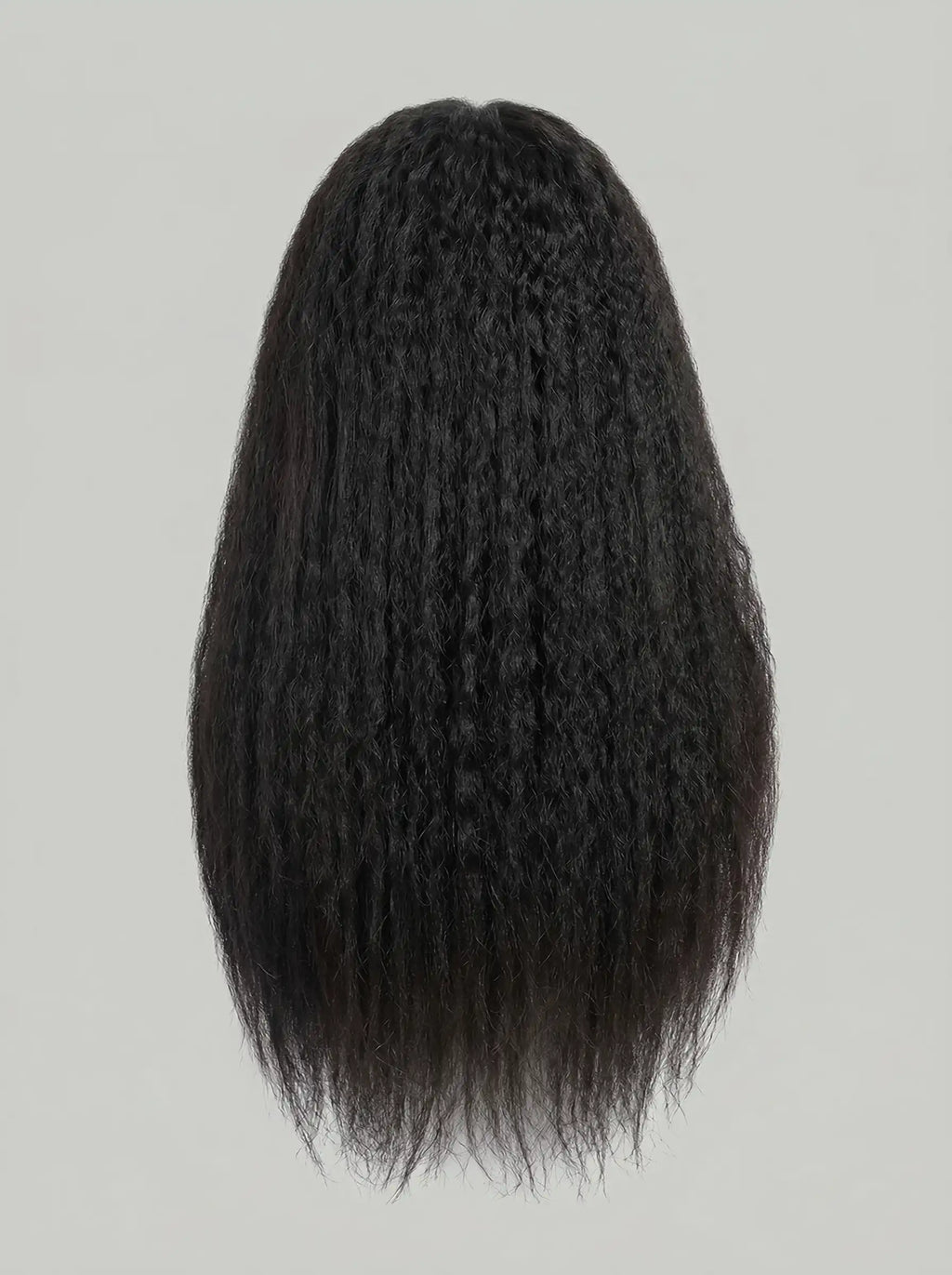 perruque kinky straight vue arrière texture dense cotonneuse cheveux humains vierges volume naturel effet blowout carthair