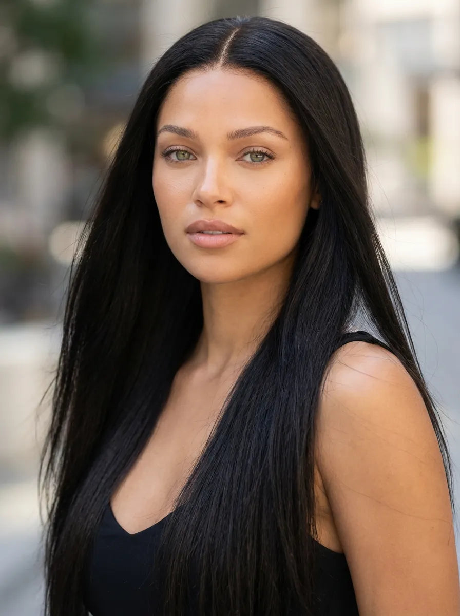 Lace front lisse avec HD lace invisible offrant un rendu naturel et élégant sur cheveux humains