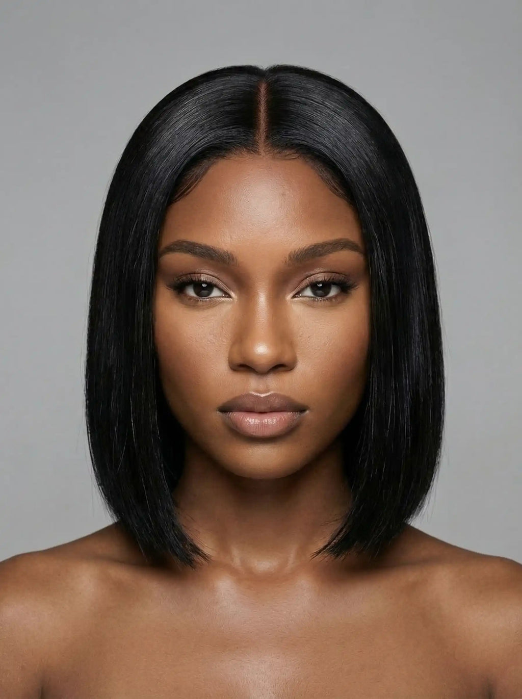 perruque bob lace front lisse cheveux vierges HD lace effet cuir chevelu naturel raie centrale coupe carré femme
