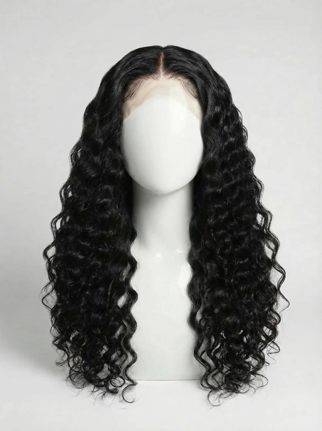 perruque deep wave lace front cheveux humains vierges HD lace effet naturel raie centrale ondulations profondes
