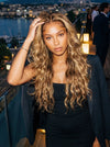 MALIKA | Perruque Lace Front Honey Blonde Highlights Natural Wave Virgin Hair